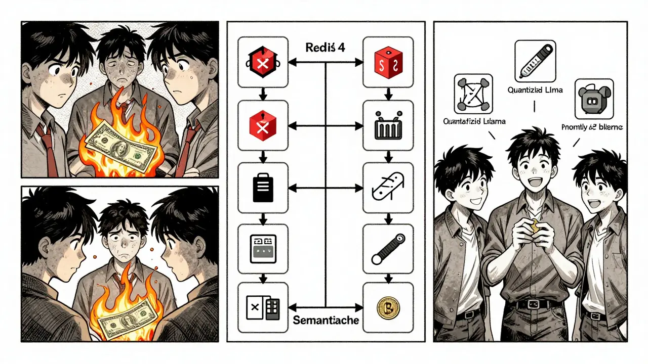 A team's journey from wasteful LLM use to optimized efficiency through routing and caching systems.