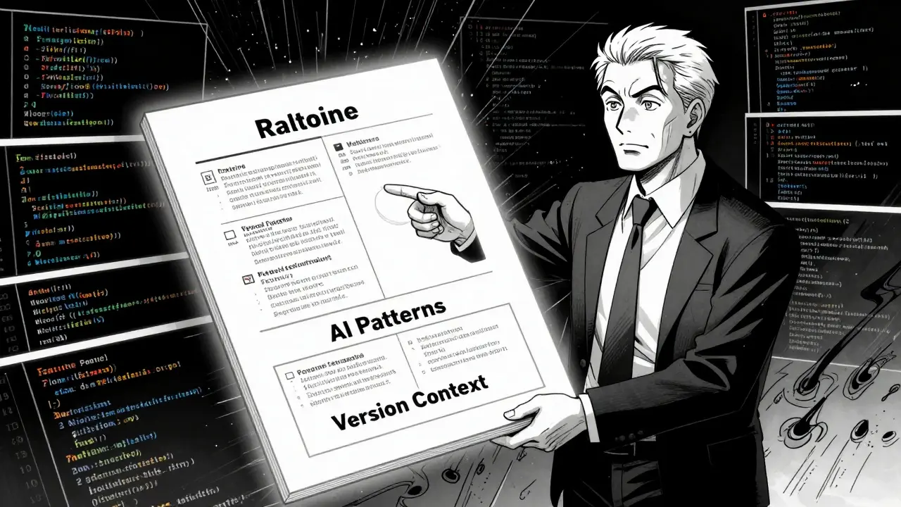 Mentor holding a glowing playbook organizing chaotic code into order