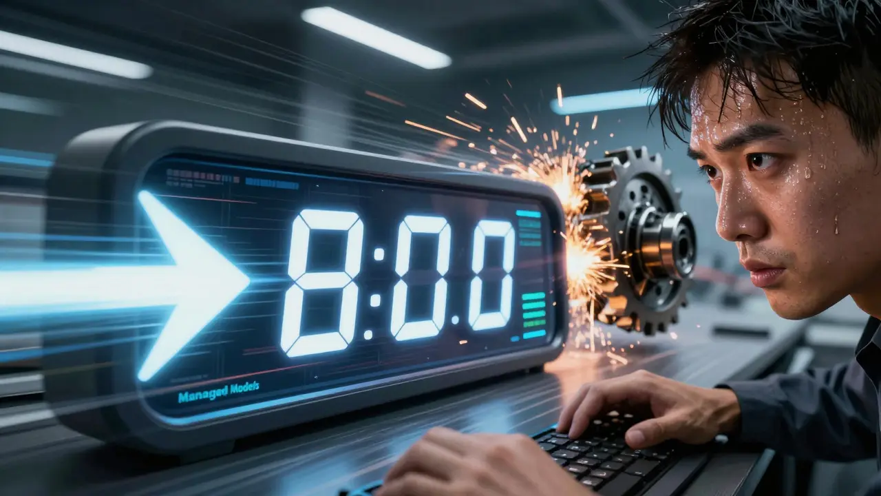 Visualizing latency differences between fast managed and slower open models