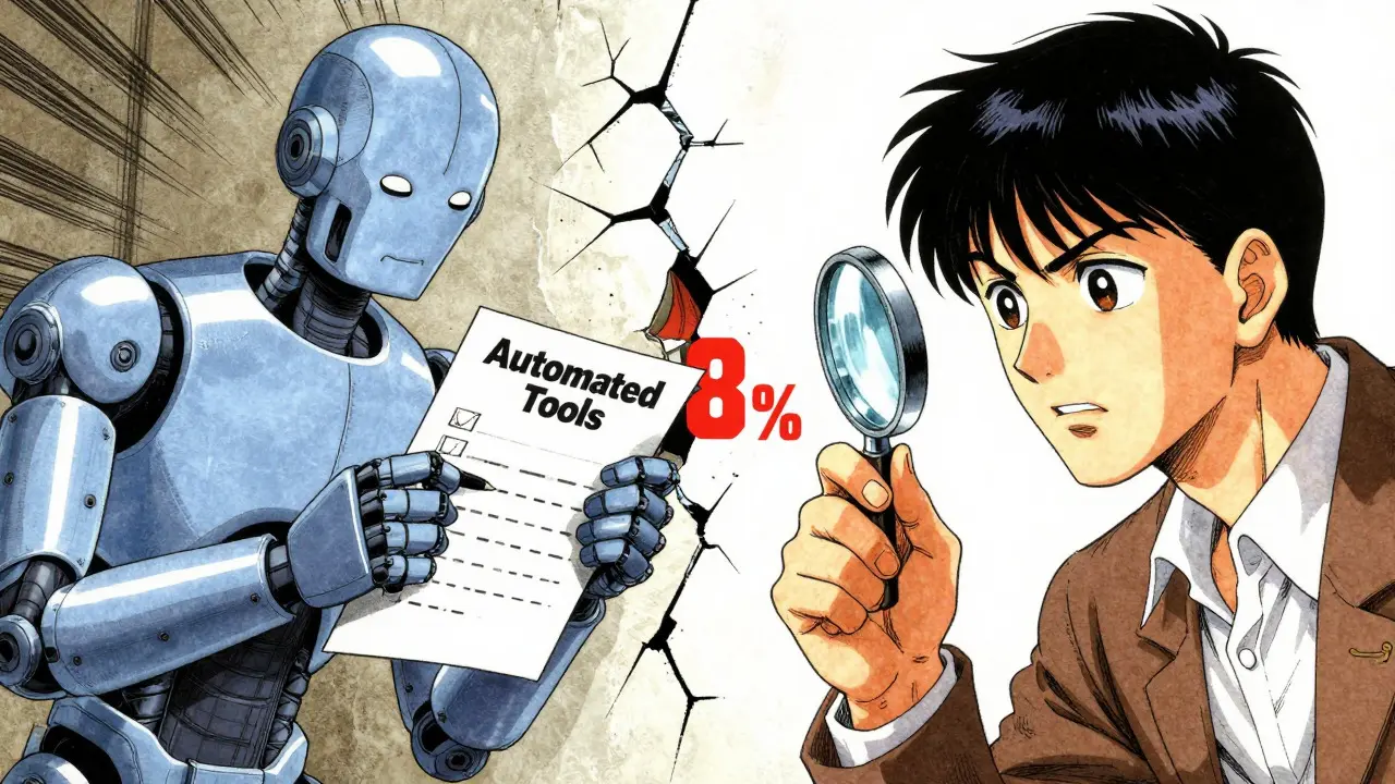 Robot vs human expert checking accessibility gaps in bold manga art