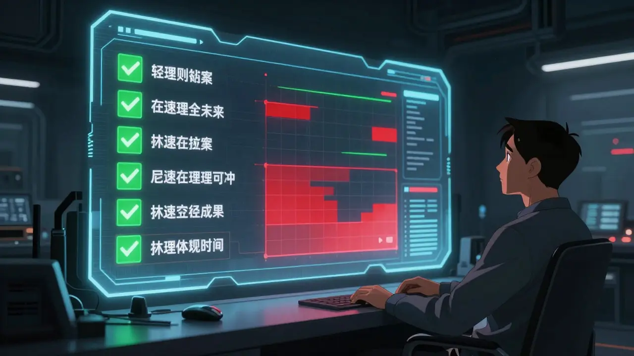 Gekiga style operator viewing clear AI uncertainty indicators